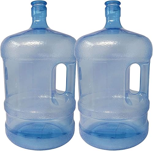 LavoHome Botellas de agua de plástico reutilizables de 5 galones con asa de fácil agarre para el hogar y la oficina, portón trasero y campamento