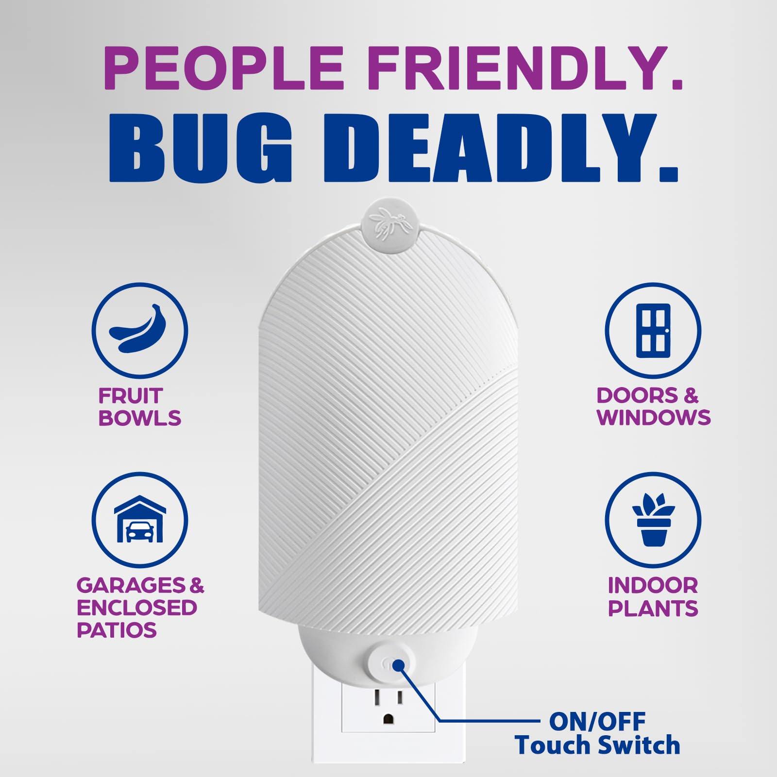 Flying Insect Trap for Indoor Use (2 Staters & 6 Refill Cartridges), UV Light Bug Catcher for Fruit Flies, Gnats & Small Flying Pests, Silent, No-Zap, Mess-Free — view 3