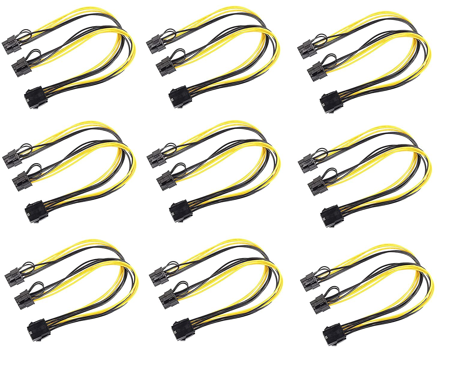 (Pack of 9) Hi-Lite Essentials 8Pin Female PCIe to 2 PCIe 8Pin (6P+2P) Male Power Cable, Splitter Graphics GPU Graphics Video Card Wire 20cm -18 AWG for Mining/Gaming (B09FY3QQKG) Amazon Price History, Amazon Price Tracker