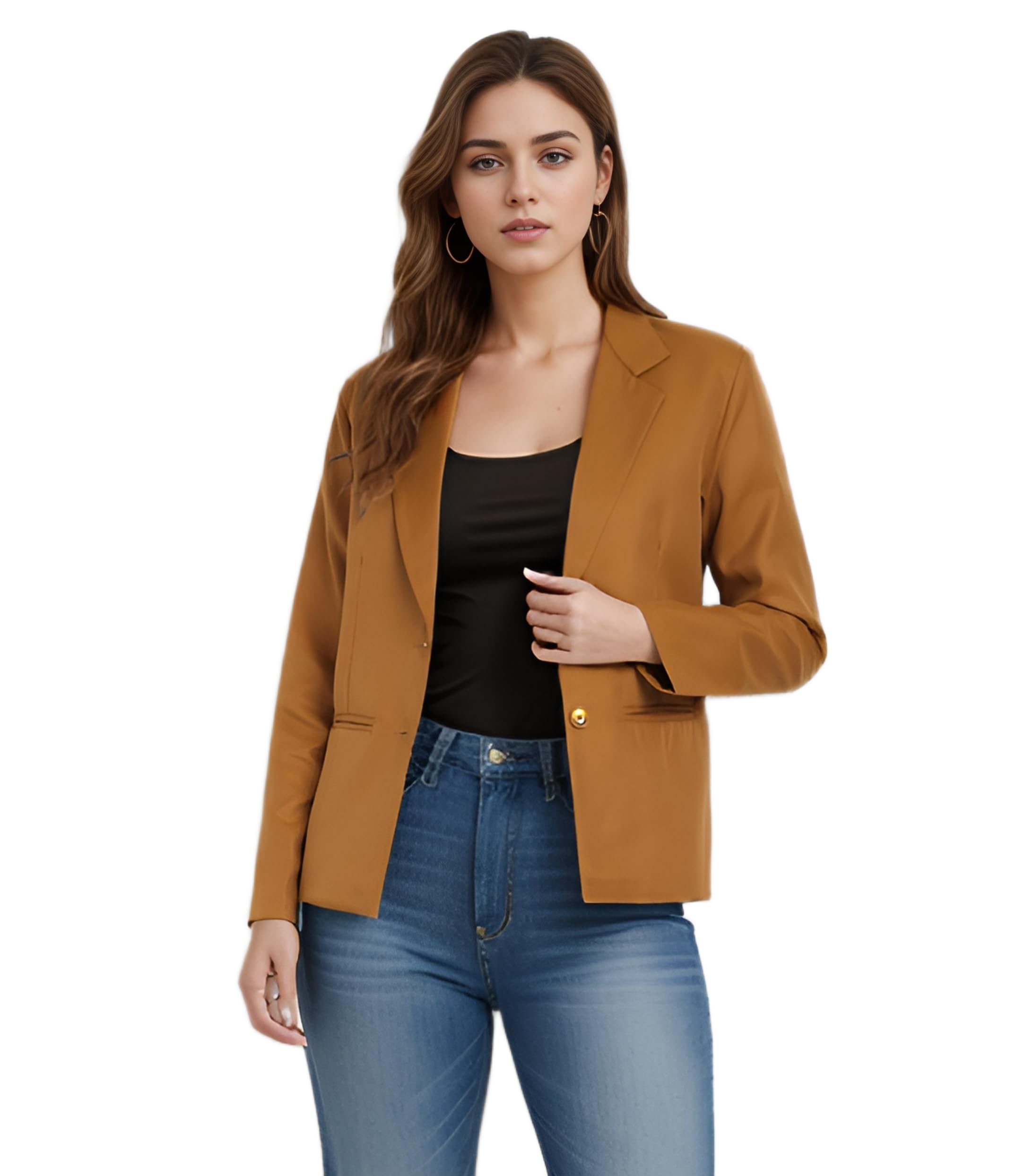 Casual Blazer for Women, Elegant Satin Coat for Office & Party Use