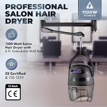 Pibbs 515 Kwik Dri Wall Mounted Hooded Hair Dryer 1100W