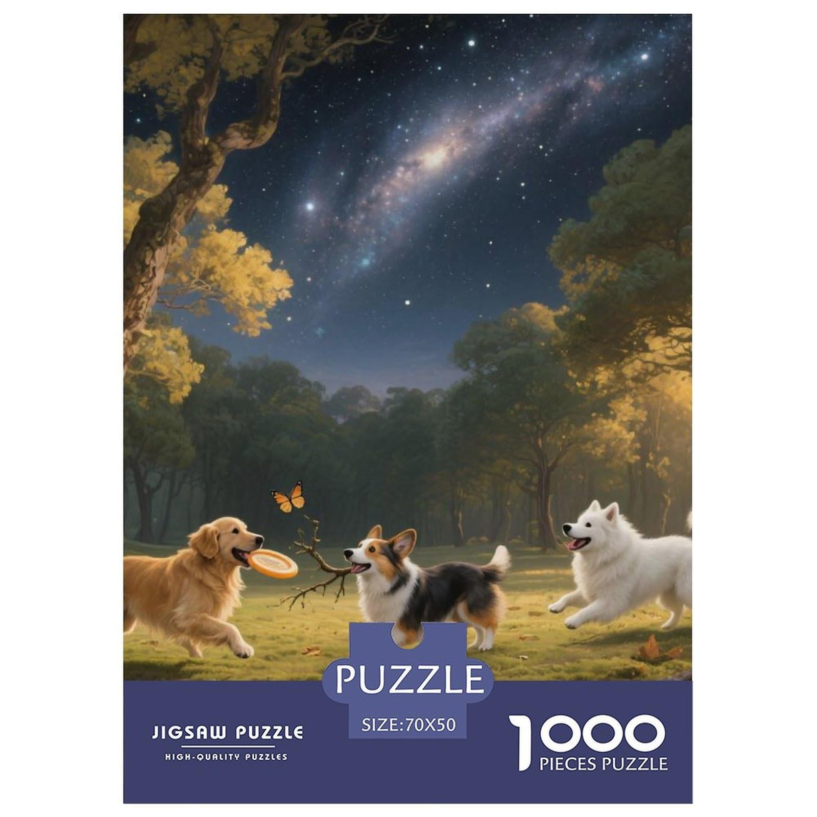 Cute Dogs Playing And Frolicking 1000 Piece Adults Puzzle Kids Age Games Puzzle Game Animal Unique Gifts Challenging & Brainteasing 70x50cm/1000pcs — image 1