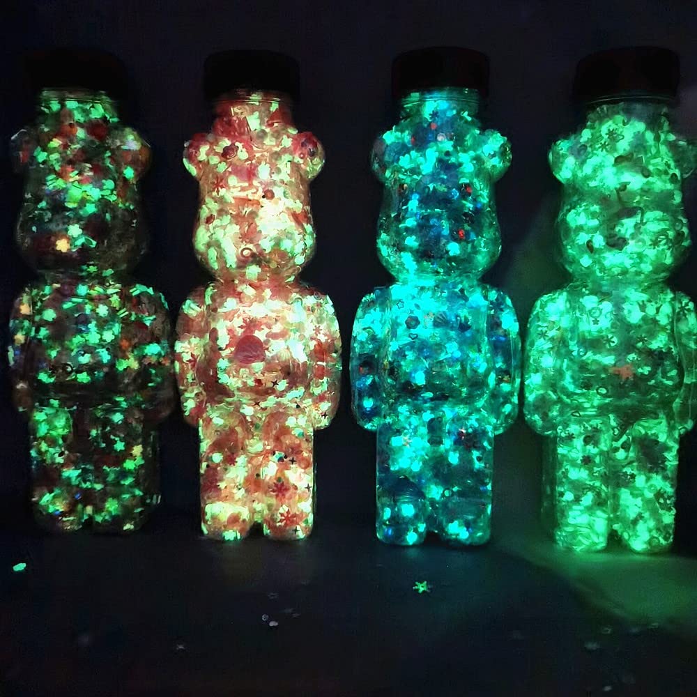 Luminoso Glitter Per Unghie Paillettes Argilla Polimerica Fiore Misto Gillter Paillettes Fiocco Fluorescente Glow In The Nail Art Manicure Decor-rosso,500gram
