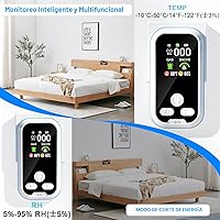 Vista 5 de Combo de detector de monóxido de carbono 6 en 1 con alarma de monóxido de pantalla HD, detecta CO, gas natural, humo, temperatura y humedad