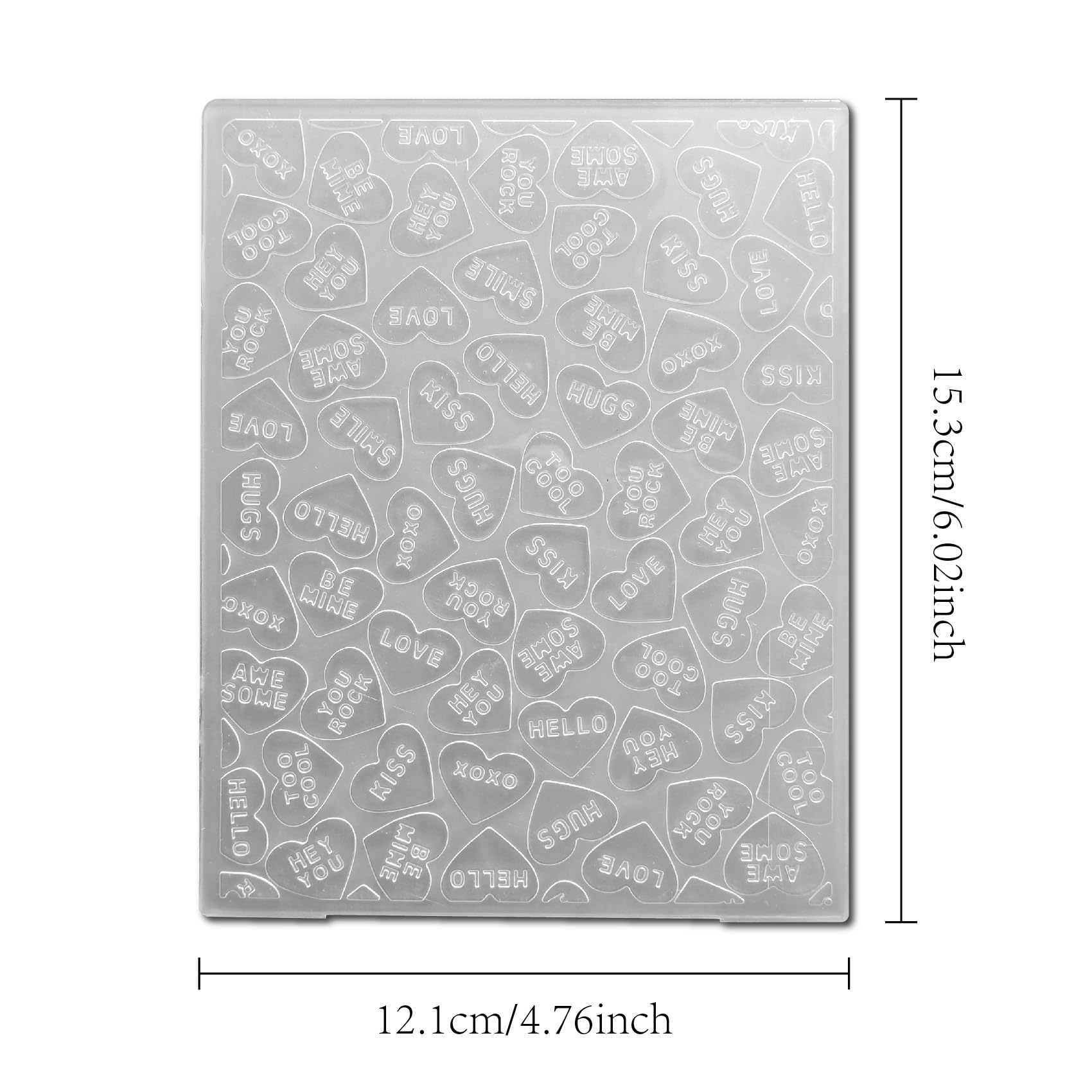 Arbuya Happy Valentine's Day Plastic Embossing Folders for Card Making Hearts Be Mine Embossing Folder for Scrapbooking Pages Paper Crafting Clay Decoration