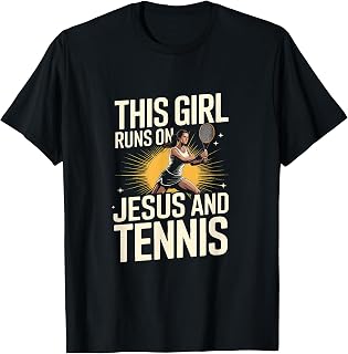 On Jesus and Tennis Christian Tennis T-Shirt