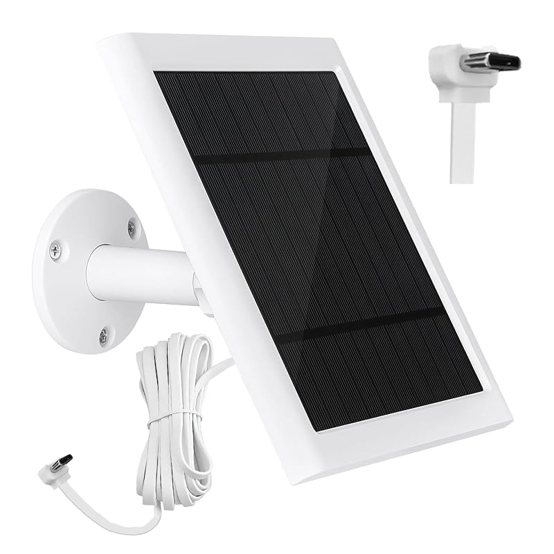 Painel solar 4 W para câmera externa Ring com cabo de 3,0 m e adaptador USB-C