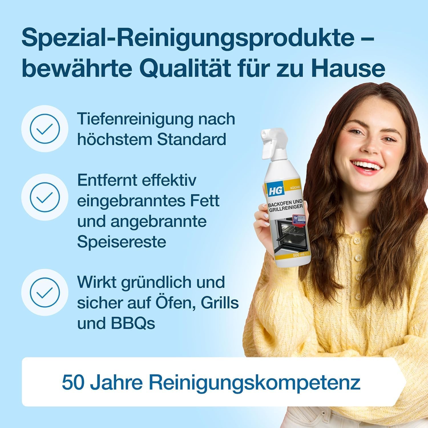 HG Backofen- und Grillreiniger – Stark gegen Eingebranntes Fett & Krusten – 6er Set
