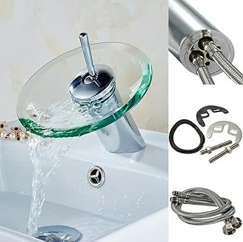 TOTAL HOME Round Glass Polished finish Sink Tap (Clear)