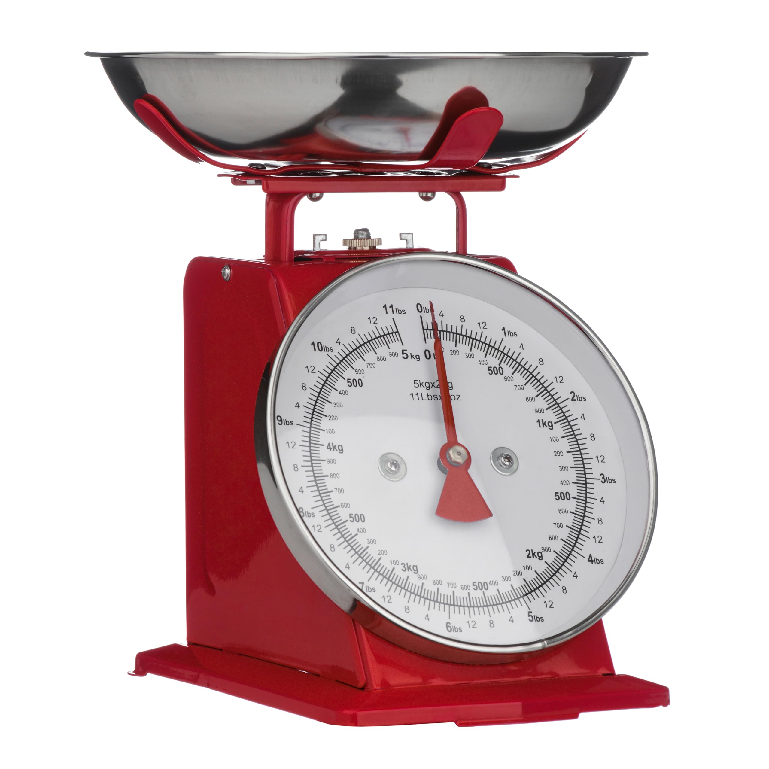 Premier Silver, Red Housewares 5Kg Red Retro Kitchen Scale | Analogue Dial