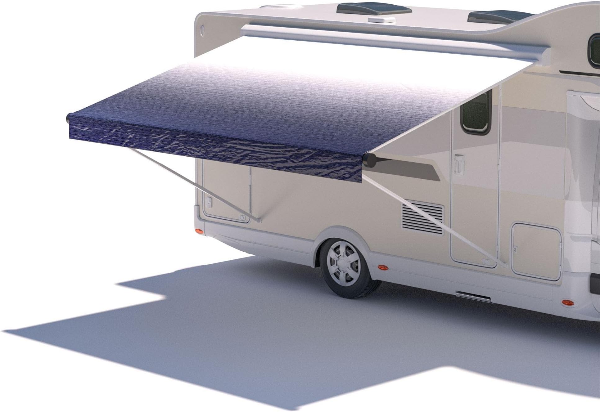 Richeer RV 16' Awning Fabric Replacement - Advanced Weatherproof and Ultraviolet - Camper, Trailer and Motorhome Universal Outdoor Awning - Single-Sided Blue Gradient Printing (1000D Oxford Cloth)