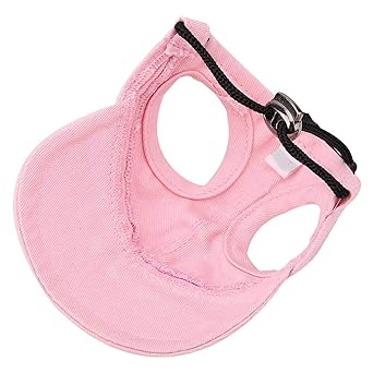 Dog Cap, Baseball Caps, Hats with Neck Strap Adjustable Comfortable Ear Holes, Baseball Outdoor Cap Pet Hat Cute Pet Cap, for Pet Cat Dog Animal(Pet cap powder, S)