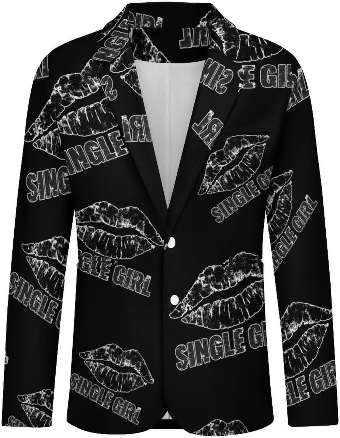 Single Girls Men's Blazer Sport Coat Jacket Two Buttons Business Casual Suit