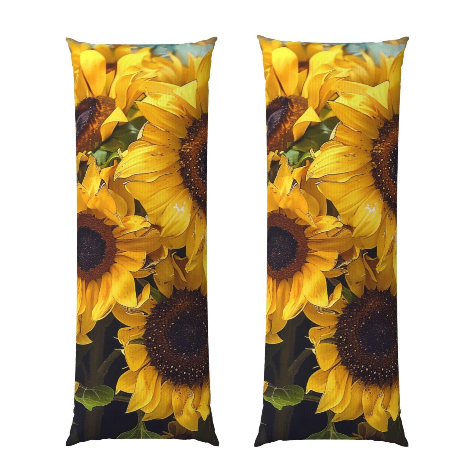 Body Pillow Cover 20x54 Inch, Sunflower Print Long Lumbar Pillow Case with Zipper Long Body Pillowcase Decorative for Bed Sofa Bedroom