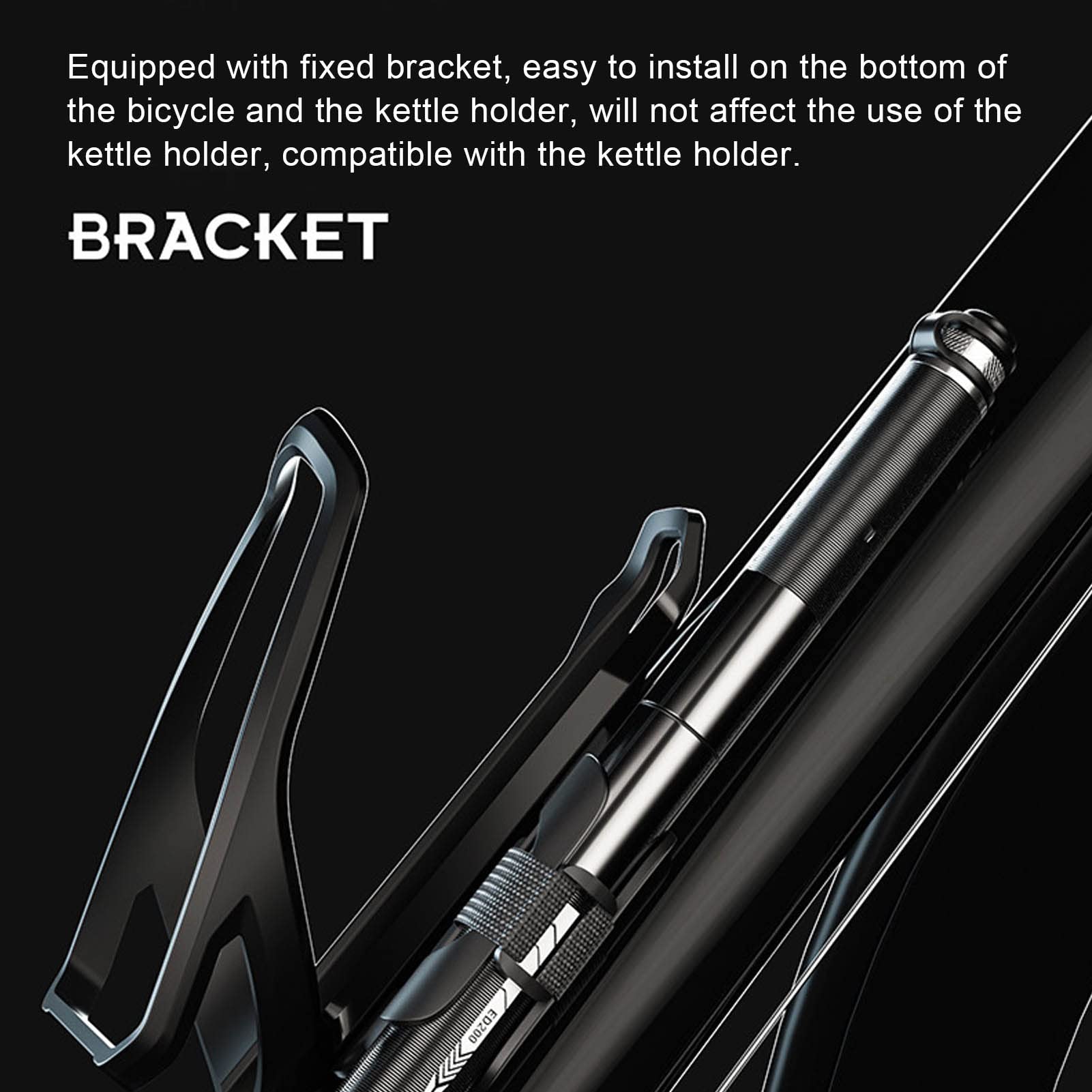 Mini Tire Pump Sturdy Aluminum Alloy for Cyclists Black