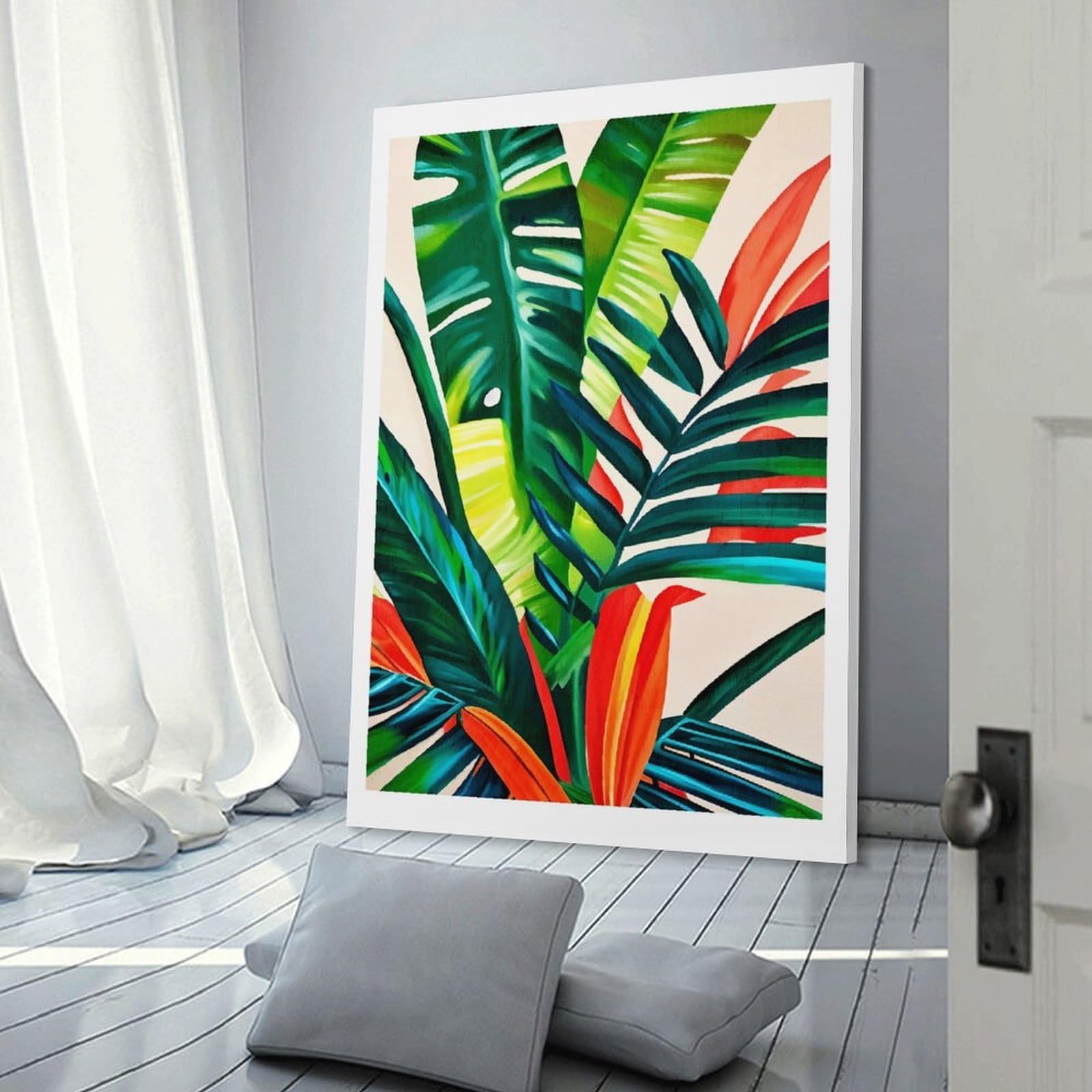 Junmoney Tropical Plants Painting Wall Picture Print 20x30inch(50x75cm), for Picture Wall Styling in Lounge Or Bedroom, Ideal for Building A Coordinated Art Wall