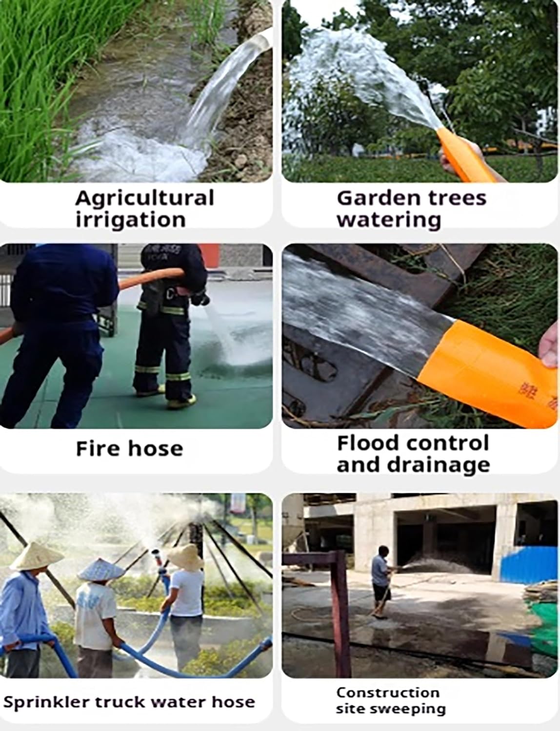 Agricultural PVC Lay Flat Hose,5Inch for Water Transfer – for Pool Backwash, Pond Drainage, and Irrigation Program(20meter)