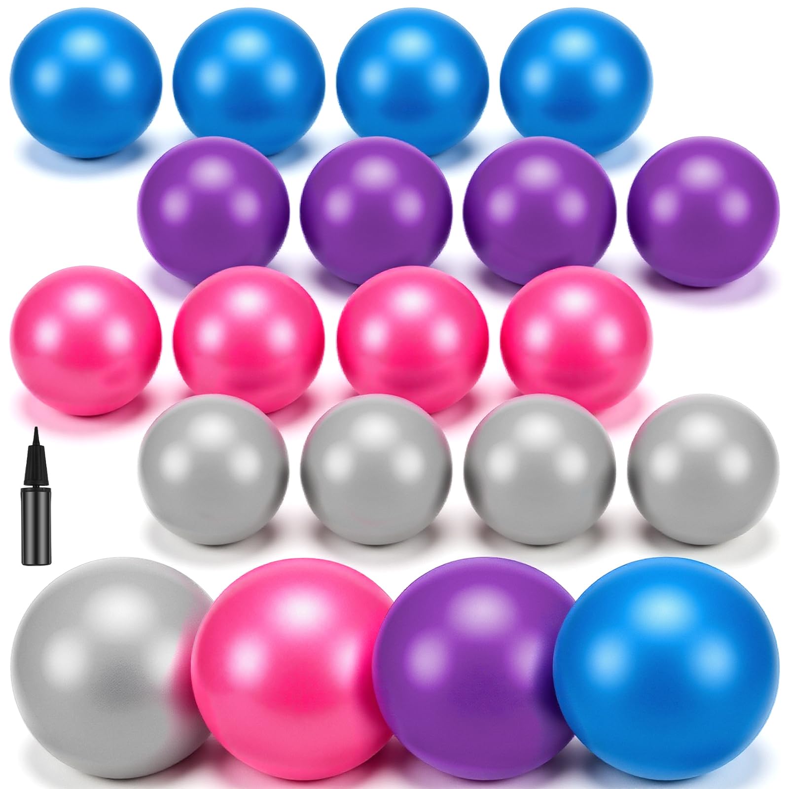 Kifmurase 20 mini palline da pilates per esercizi di pilates, 22,9 cm | Scoppio e antiscivolo, palline da yoga, per stabilità, fitness, fisioterapia, stretching e allenamento di forza