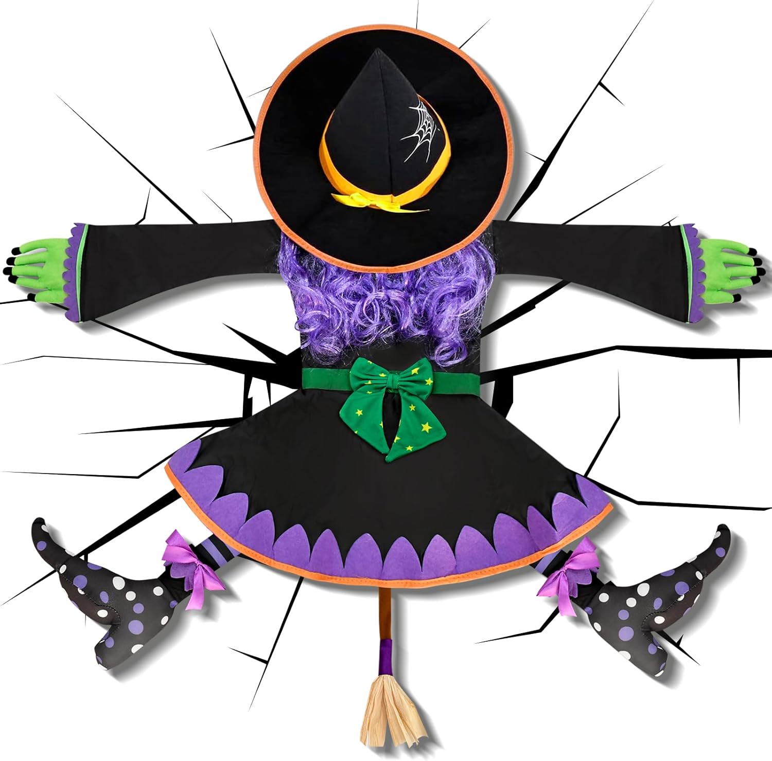 Miracleart Crashing Witch Halloween Decorations(47" H