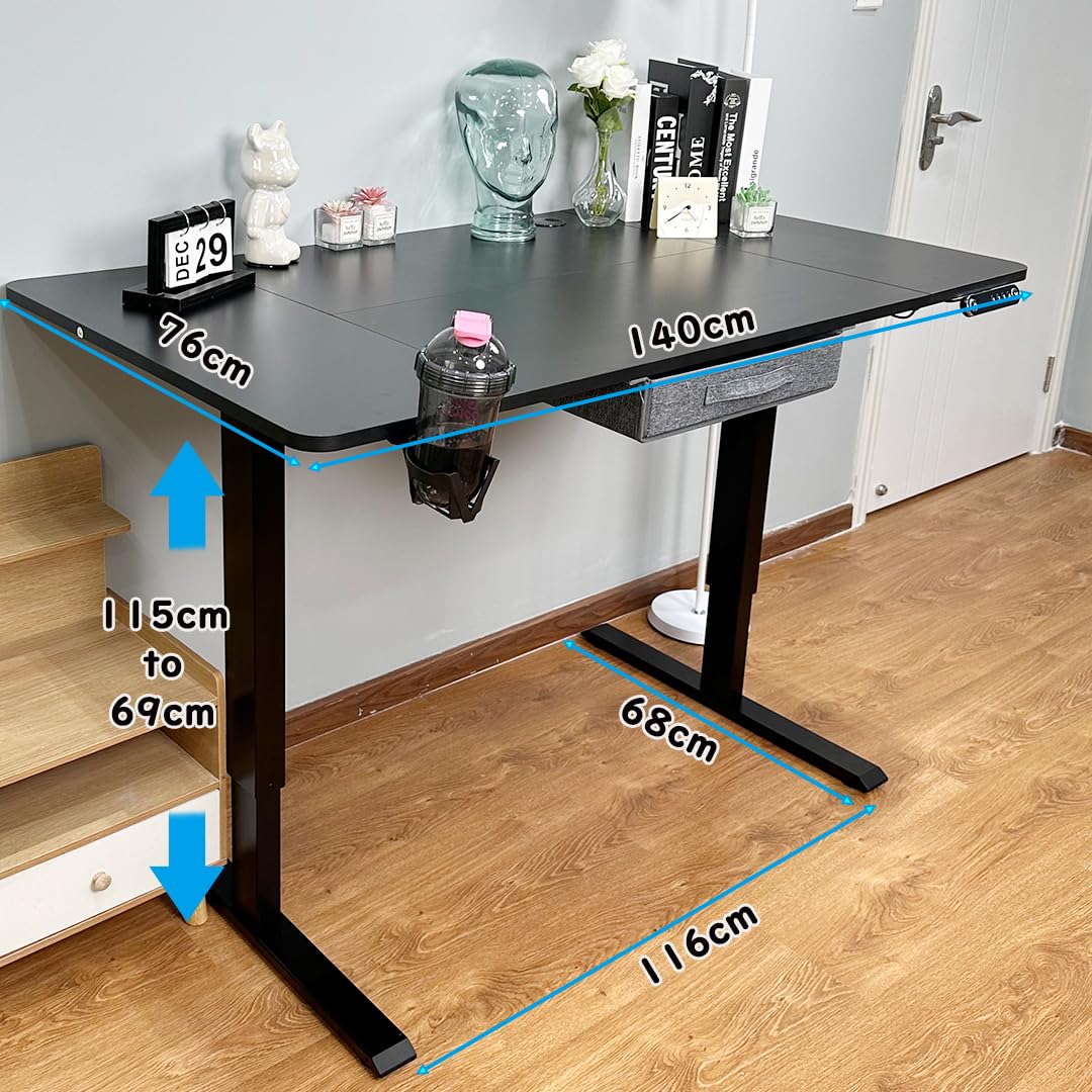 Amazon | Radlove 昇降デスク パソコンデスク 電動昇降式デスク幅140CM