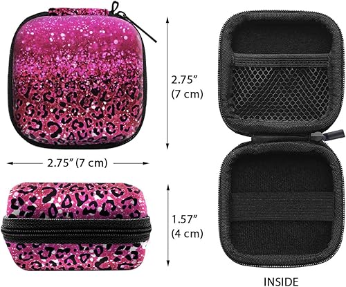 Vista 13 de WIRESTER Funda portátil inalámbrica para auriculares, bolsa de almacenamiento de auriculares, soporte para auriculares con mosquetón negro Brillo