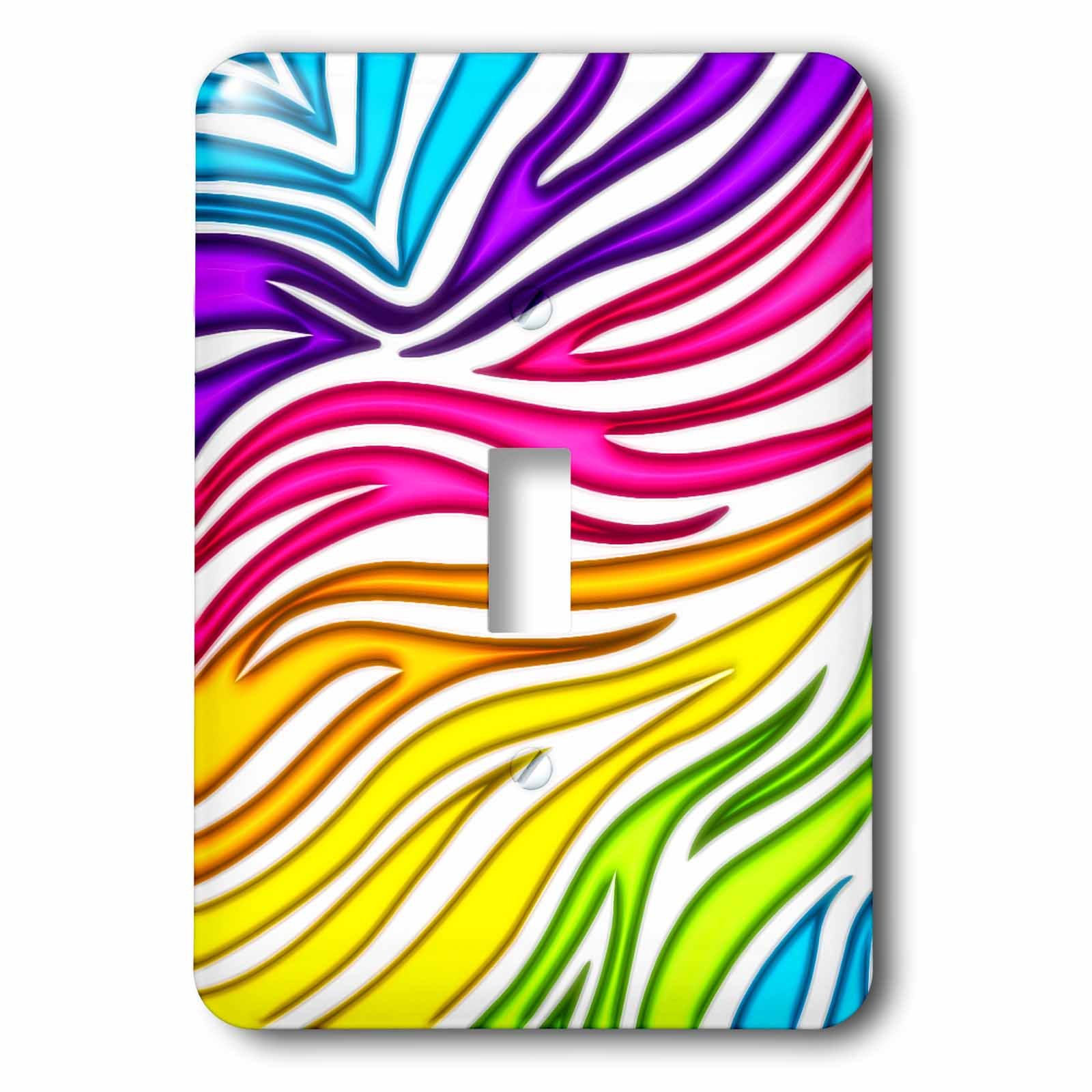 Interruptor de palanca cebra multicolor con efecto de brillo de la marca 3dRose LSP 119056 1