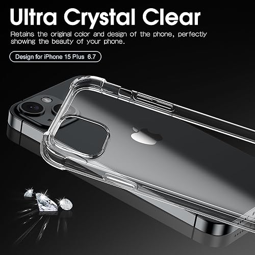 Miniatura 3 de Migeec Funda transparente para iPhone 15 Plus, a prueba de golpes, funda protectora para iPhone 15 Plus, 6.7 pulgadas
