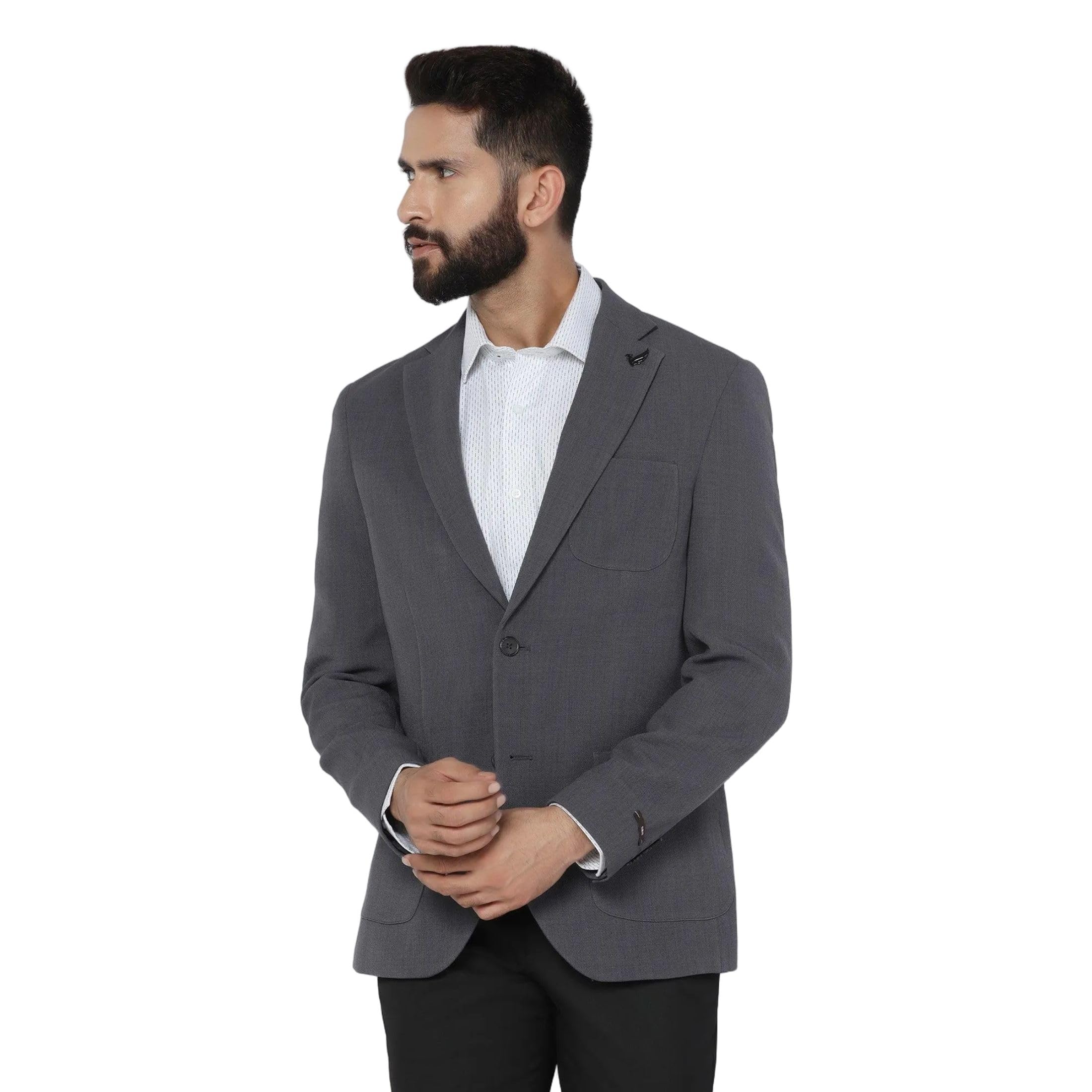 Men Poly-Blend Solid Slim Fit Blazer-image-33
