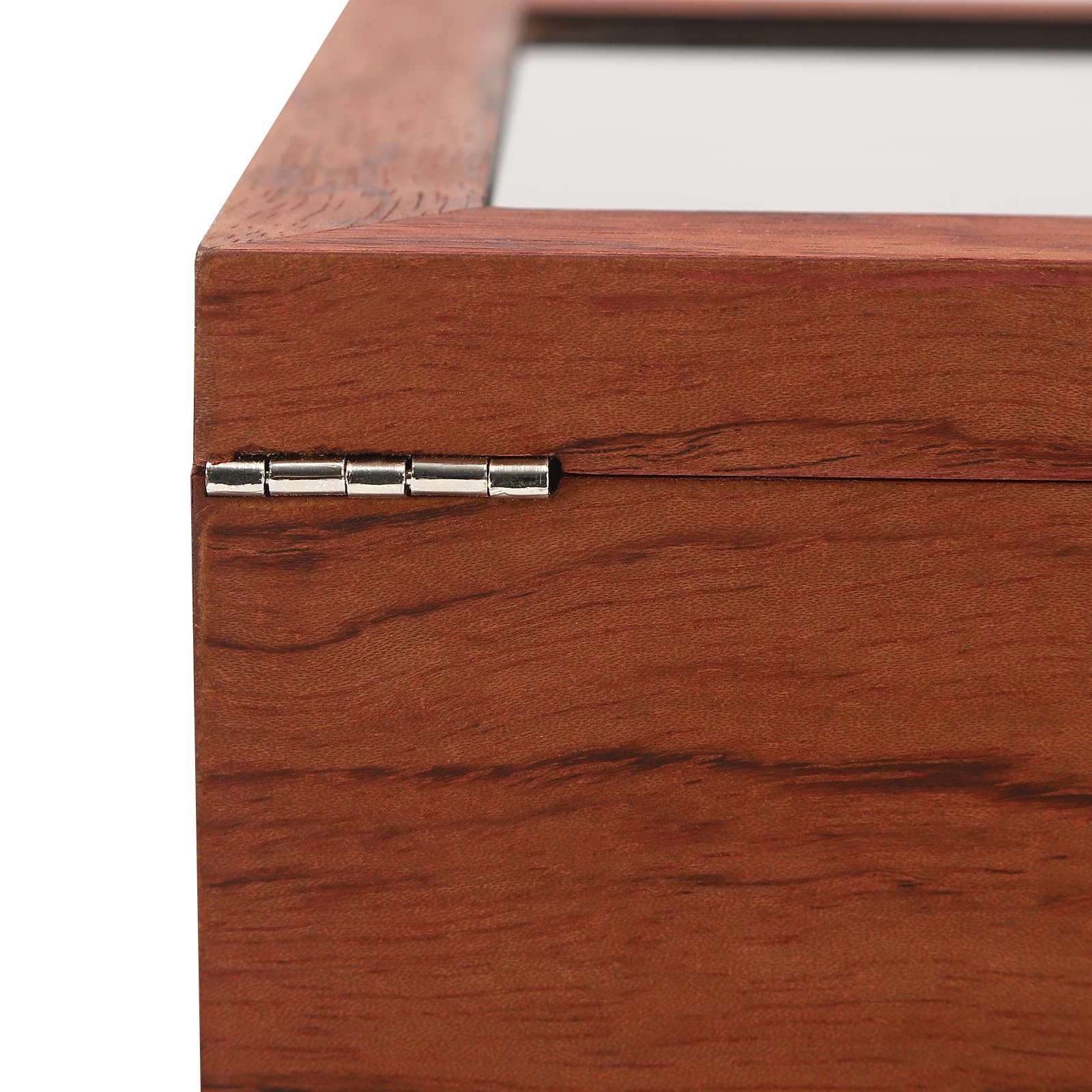 Portapenne con 34 scomparti, portapenne in legno di palissandro con coperchio in vetro, penna stilografica a tre piani, scatola da collezione, vetrina