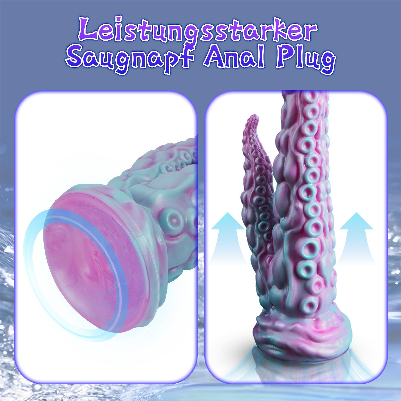 AMAZBEE Dildo a tentacoli Polpo Plug anale Trainer Sex Toy Monster Stretching G Spot Massaggio prostatico Dilatatore in silicone a doppia faccia (Pink)