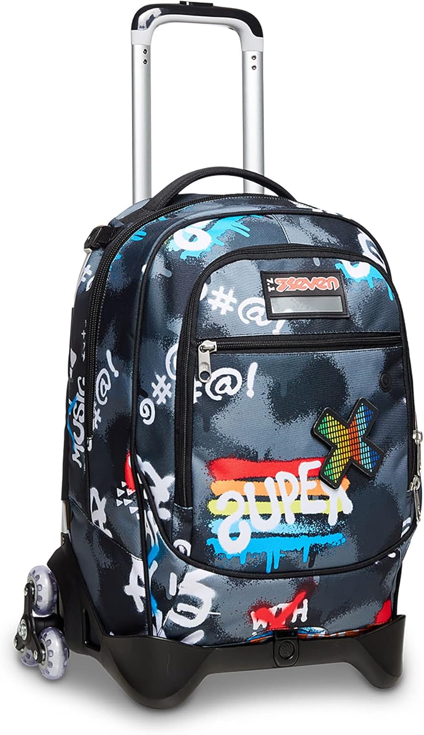 SEVEN S.P.A. Jack-3wd, Trolley Rock ON BOY Unisex Bambini, Multicolore (Jet Black), Taglia Unica SEVEN S.P.A. Jack-3wd, Trolley Rock ON BOY Unisex Bambini, Multicolore (Jet Black), Taglia Unica
