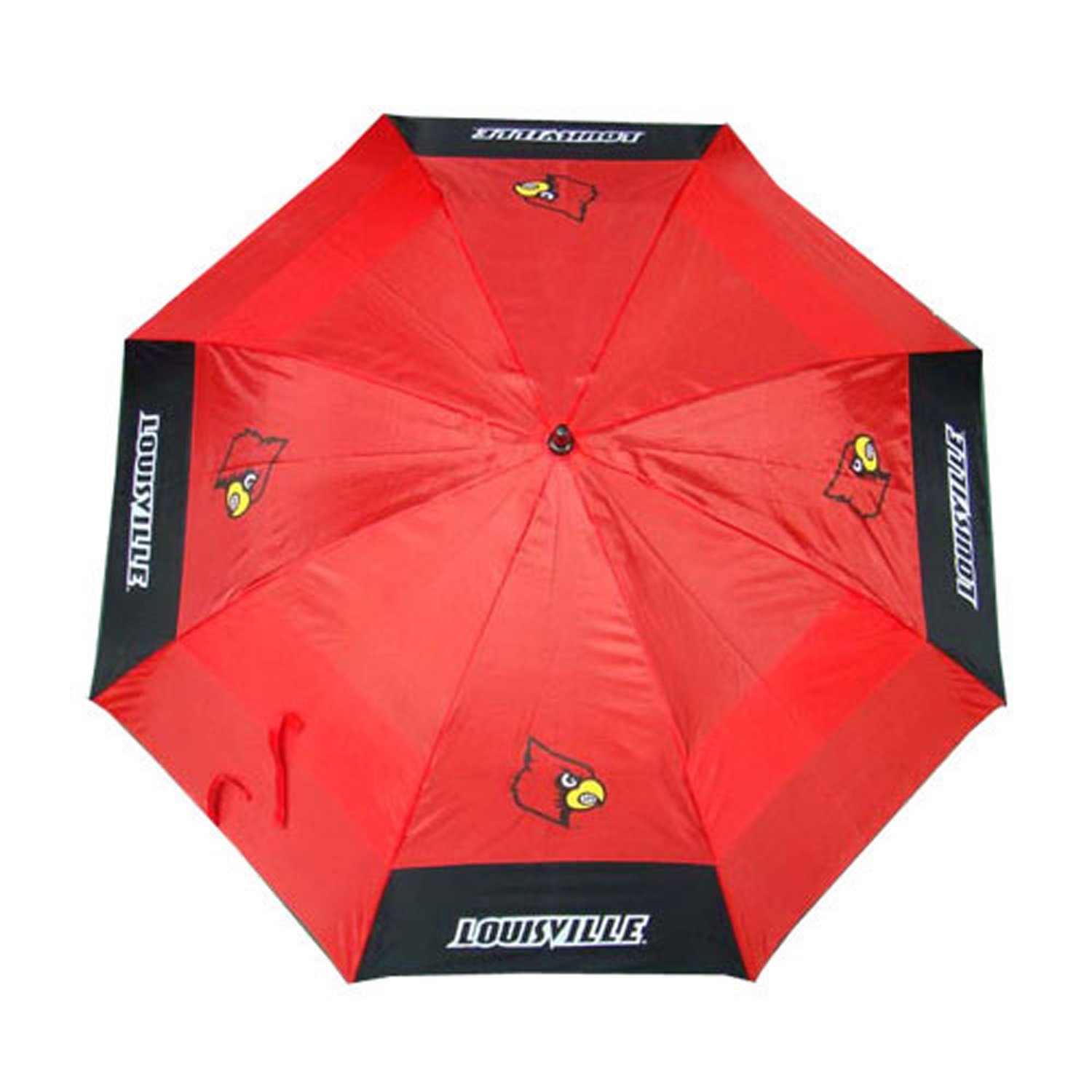 Team Golf NCAA Louisville Cardinals Golf Umbrella 62" Golf Umbrella with Protective Sheath, Double Canopy Wind Protection Design, Auto Open Button
