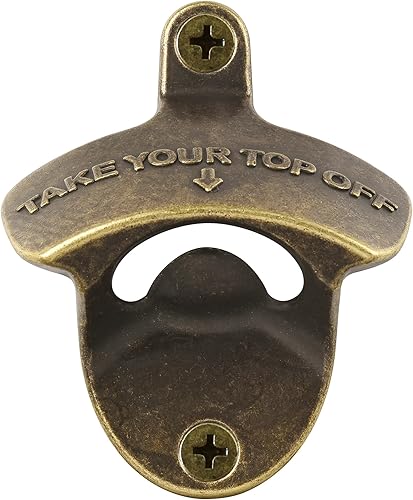 Abridor de tapas de botellas de cerveza vintage, montado en la pared, acero inoxidable, para quitar la botella, tornillo en la pared, abridor de
