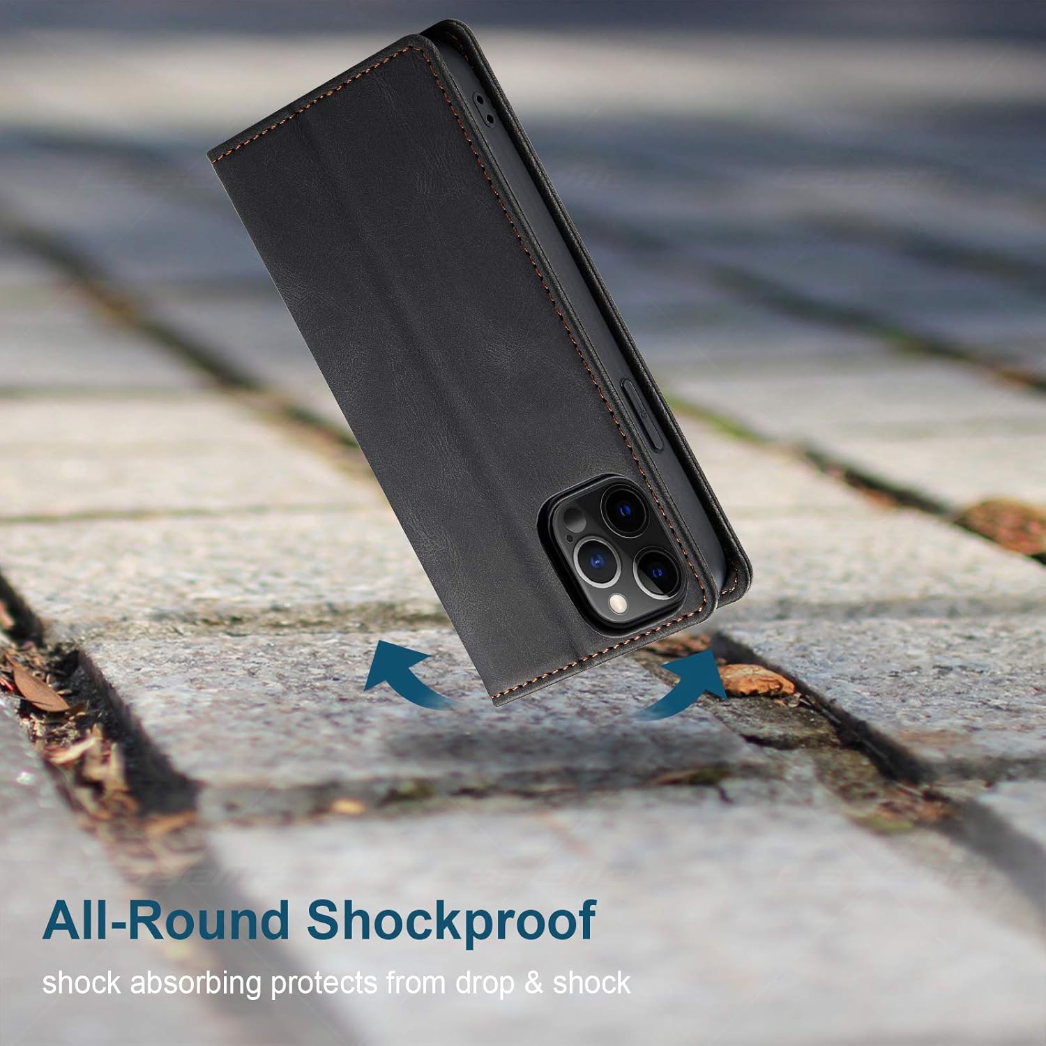 japezop iPhone 12 Pro Max Case Wallet with [RFID Blocking] Card Holder Kickstand Magnetic,Leather Flip Wallet Case for iPhone 12 Pro Max 6.7 Inch(Black) - Image 7