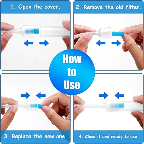 Miniatura 30 de Paquete de 100 filtros higiénicos de aspirador nasal de alta calidad, repuesto para filtros de aspirador nasal de bebé, sin BPA, ftalatos y látex