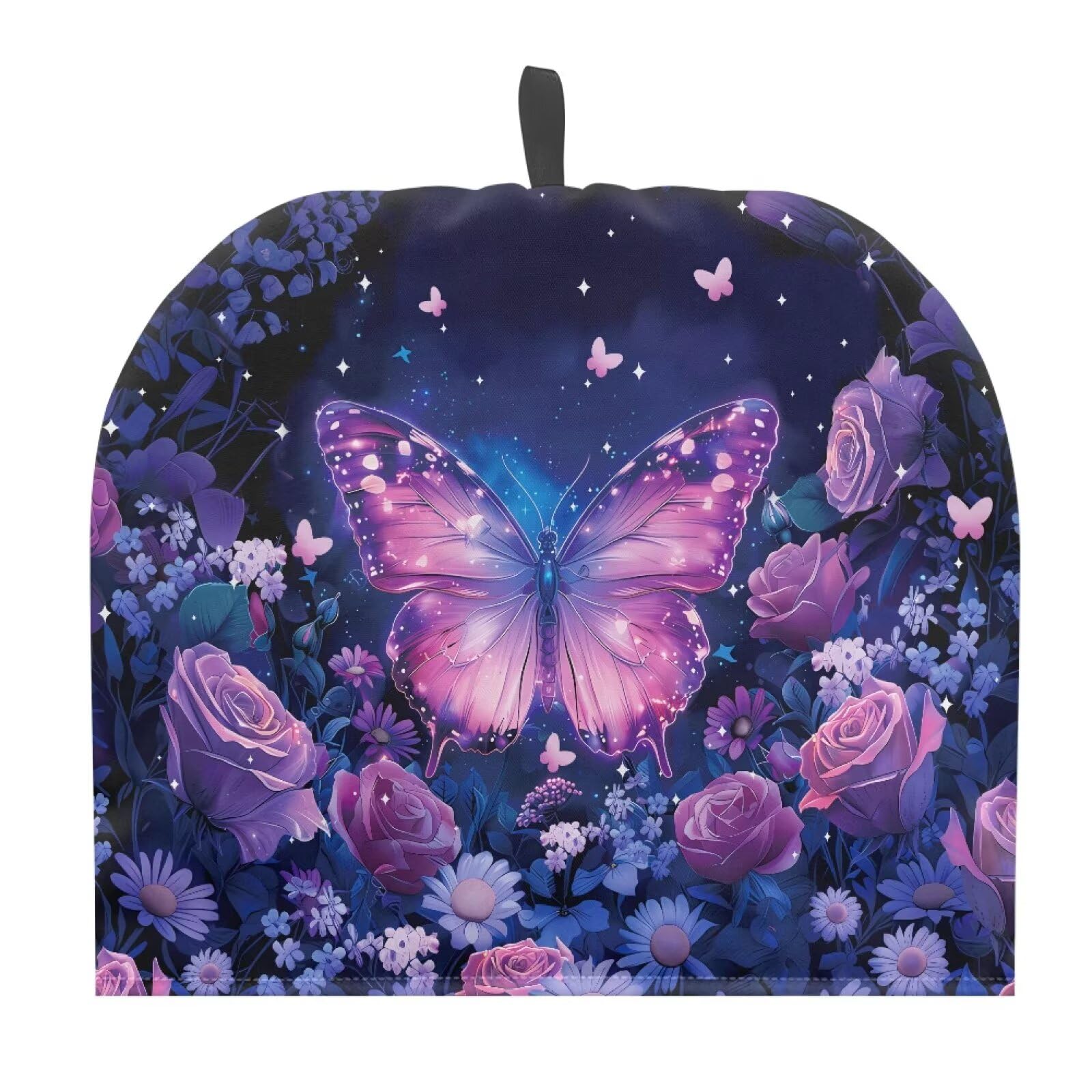 Tutolipy Purple Butterfly Teapot Cozy for Teapot Mugs Insulated Teapots Cover Dust Proof Tea Kettle Cover with Hanging Loop Warm Keeper Tea Cosy