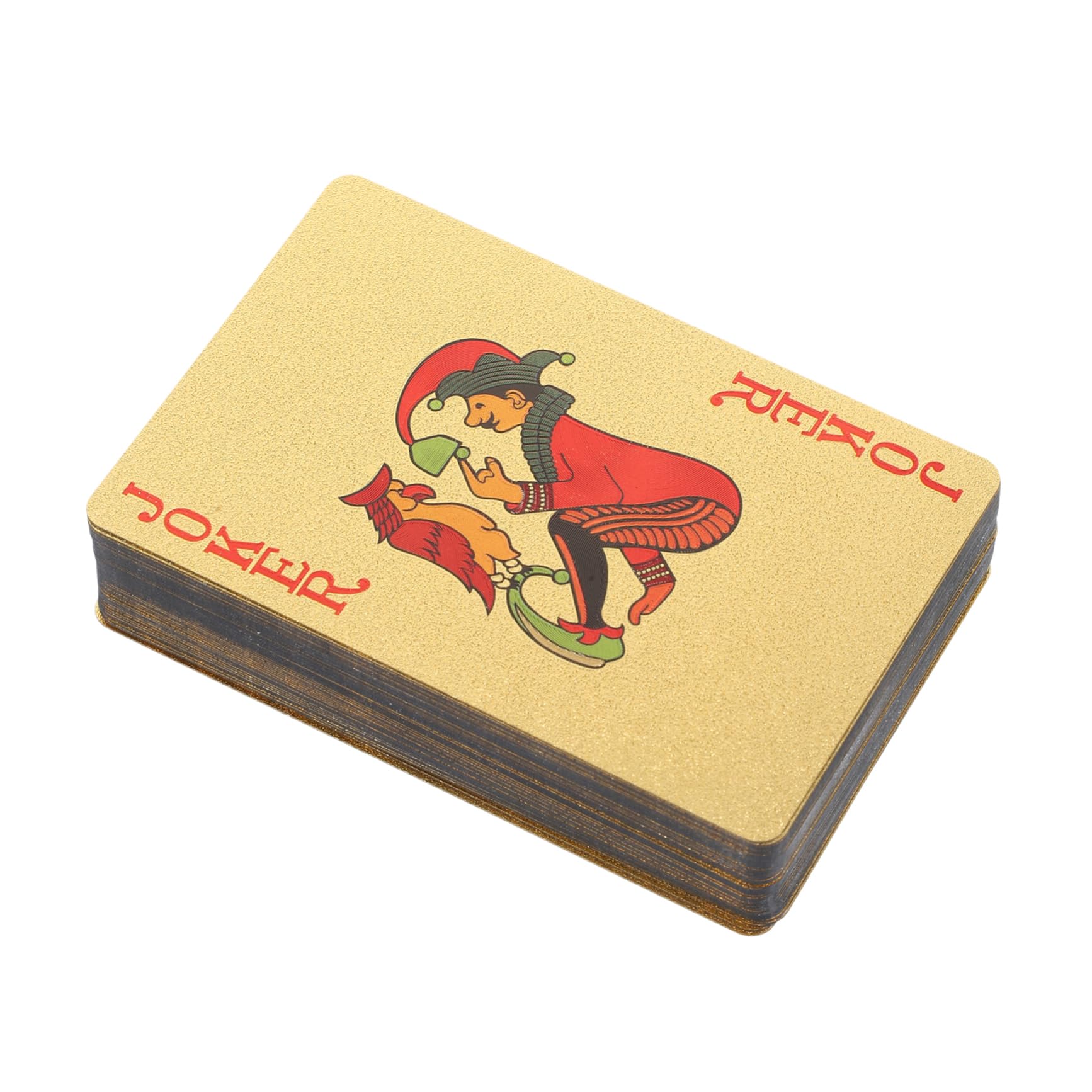 Toyvian Cartes De Poker Inoxydable avec Finition Dorée Jeu De Cartes Résistant à Eau pour Soirées Et Festivals Accessoires De Luxe pour Amateurs De Poker
