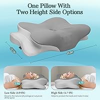 Vista 2 de Almohada cervical para el cuello para aliviar el dolor, almohada ergonómica de cama para apoyo del cuello, almohadas ortopédicas de espuma