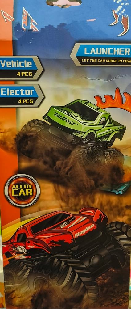 Toys and Treats India | Monster Truck Launcher Set – 4 Die-Cast
