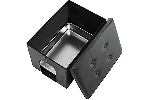 MEEXPAWS Stainless Steel Cat Litter Box Enclosure Furniture