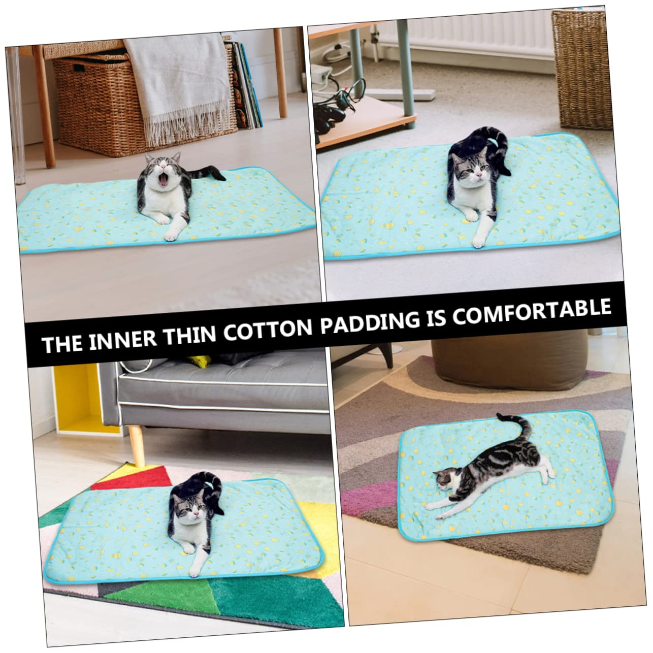 Kisangel Cooling Pet Mat Washable Summer Pet Pad for Dogs Cats Rapid Silk Blanket Multiple Fruit for Indoor Outdoor Use