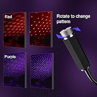 Vista 5 de SOCAL-LED Coche USB Púrpura Estrella Proyector Luz Nocturna Ajustable Interior LED Decorativo Romántico Techo Luces De Techo
