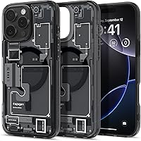 Vista 29 de Spigen - Funda Ultra Hybrid MagFit con impresión digital directa para iPhone 15/14/13, diseño Zero One, color negro, compatible con MagSafe