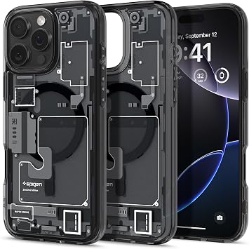 Spigen iPhone 16 Pro Max ile Uyumlu MagSafe Kılıf Ultra Hybrid Zero One Mag Fit Sararmaya Dayanıklı Tasarım Siyah Şeffaf Kapak - ACS08004 (Spigen TR Garantili)