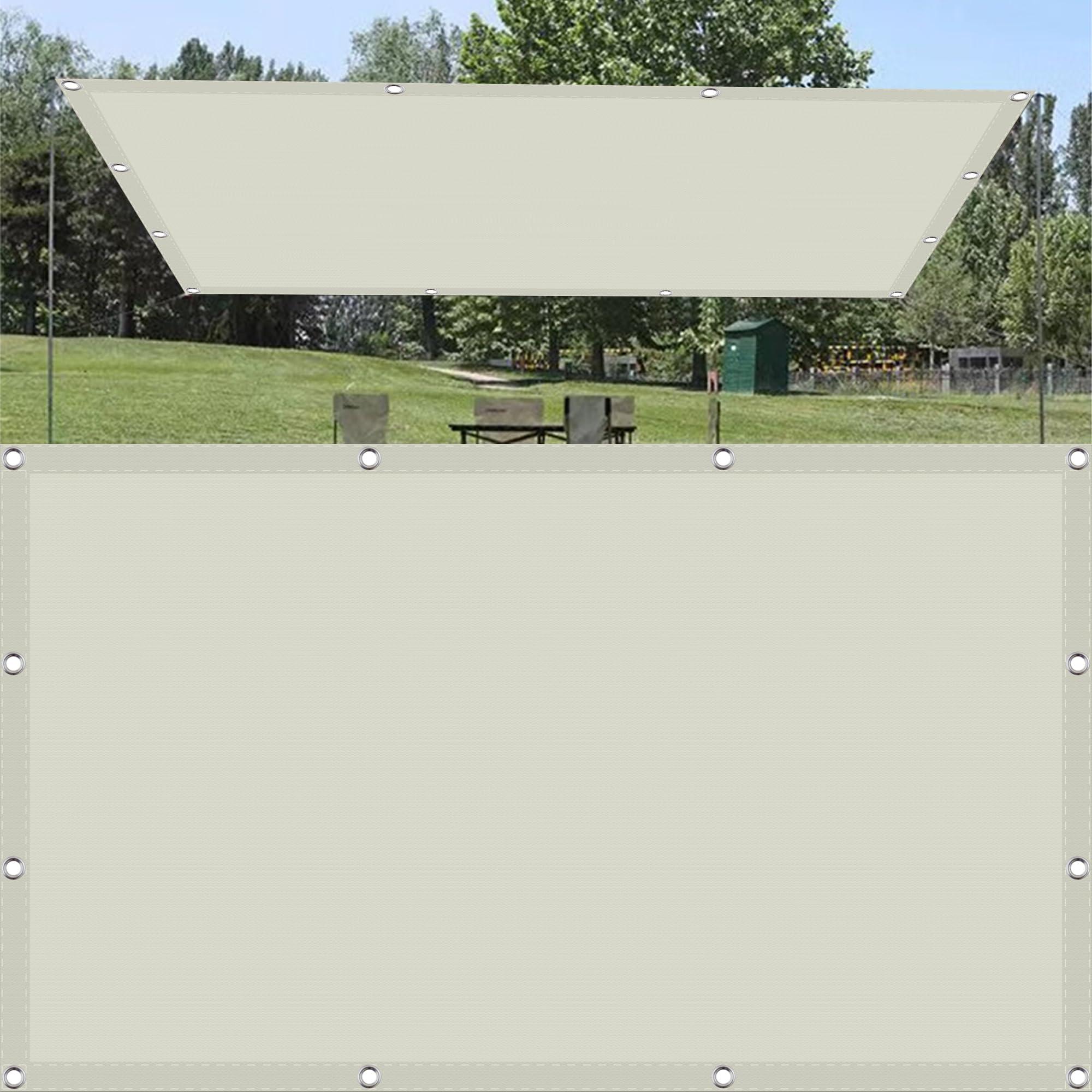 Tissu d'ombrage pour patio 2.4x3m blanc cassé pour bloquer les rayons UV d'été