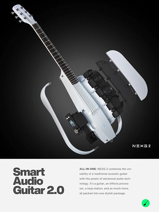 Enya NEXG 2 Acoustic-Electric Guitar Carbon Fiber Travel Smart Audio Guitar Kit & Enya Smart Automatic Guitar Tuner & enya Magnetic Strap