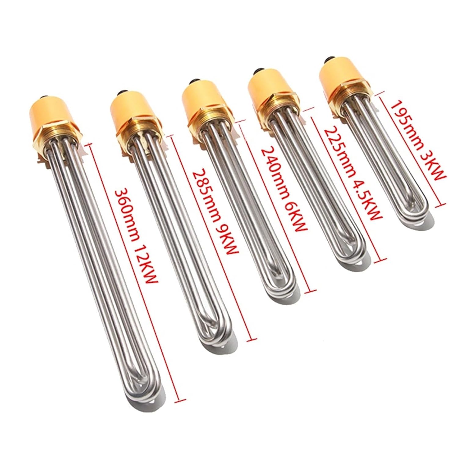 Copper Thread Solar Water Heating Element DN32/DN40/DN50 Industrial Immersion Heated Boiler 110V/220V/380V