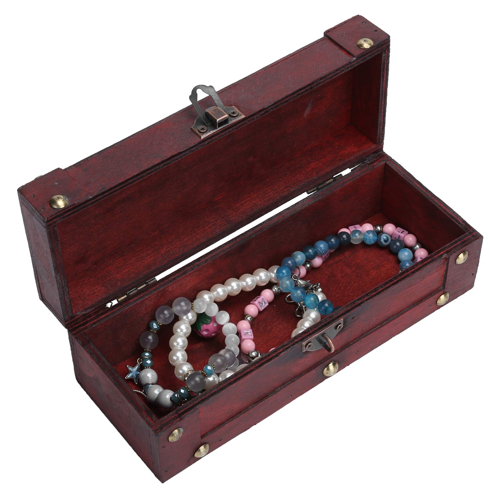 BCJMKDX jewellery storage box, Jewelry Storage Case, women jewellery box,Vintage Box Antique Style Wooden(3)