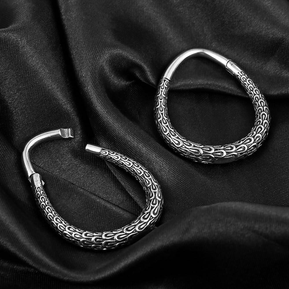 LADEMAYH 2Pcs Surgical Steel Ear Hangers Weights Gauges for Ears - Suitable from 6g to 1inch - Trendy and Comfortable Heart, Hoop and Bead Dangle Gauges Body Jewelry
