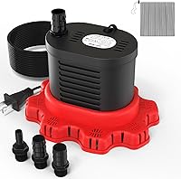 AgiiMan 850 GPH Pool Cover Pump Above Ground - Submersible Sump Pump with 16ft Hose, 25ft Cord & 3 Adapters for Fast Pool Draining